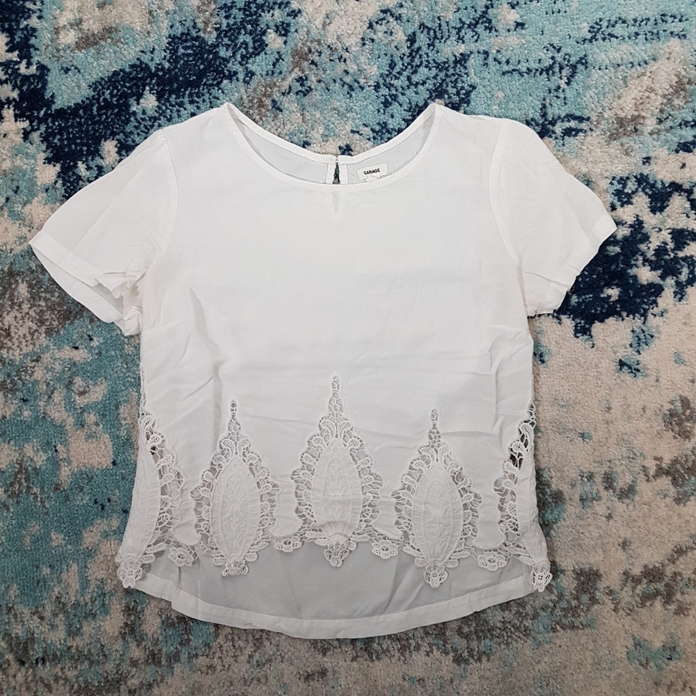 Tee with Crochet Detail